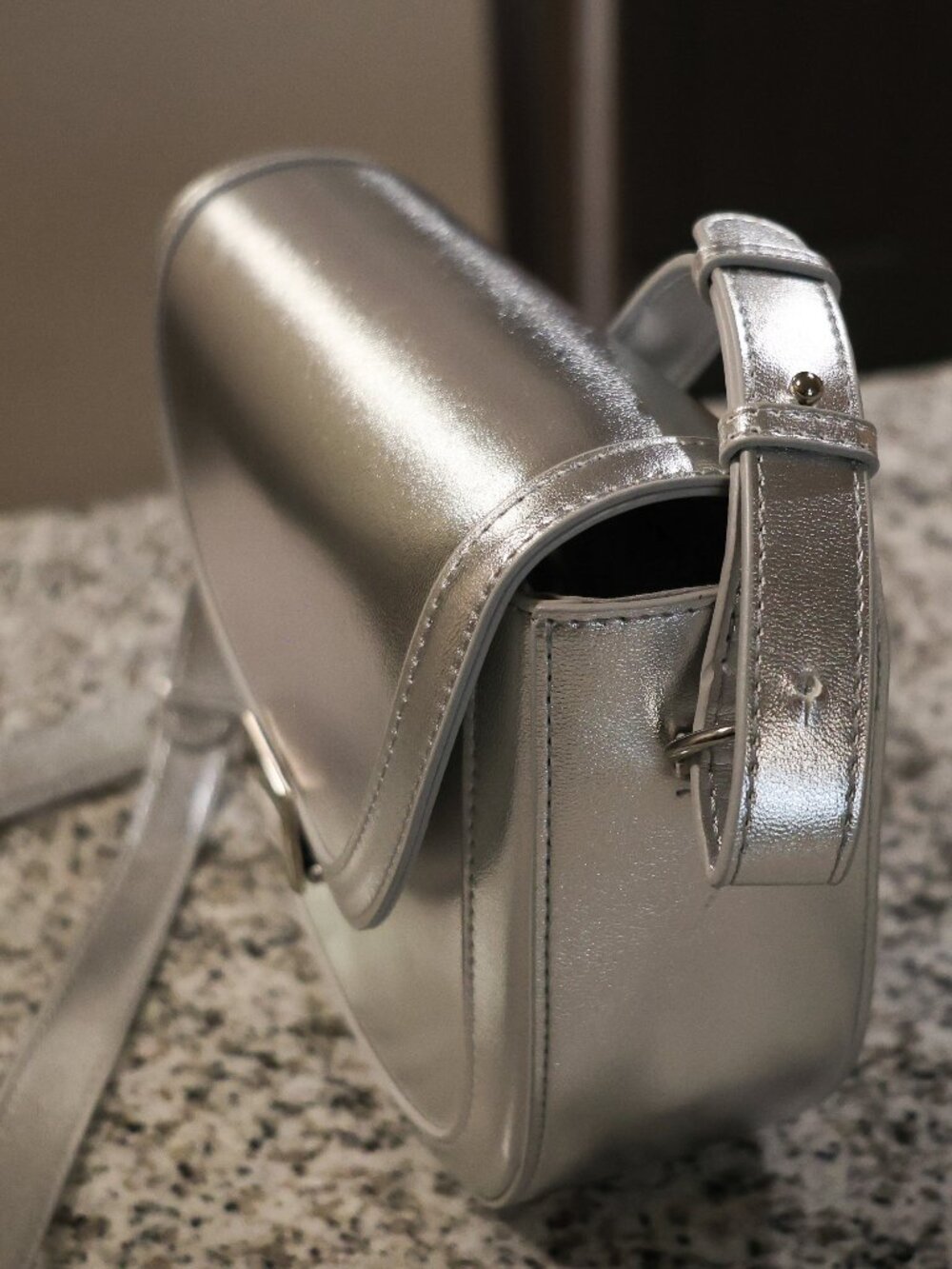 Loft Silver Metallic Crossbody Bag - Picture 13 of 13